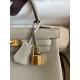 Hermes Kelly Retourne 25 Handmade Bag In Gris Tourterelle Clemence Leather