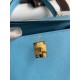 Hermes Kelly Sellier 25 Handmade Bag In Blue Candy Epsom Calfskin