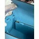 Hermes Kelly Sellier 25 Handmade Bag In Blue Candy Epsom Calfskin