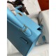 Hermes Kelly Sellier 25 Handmade Bag In Blue Candy Epsom Calfskin