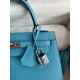 Hermes Kelly Sellier 25 Handmade Bag In Blue du Nord Epsom Calfskin