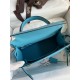 Hermes Kelly Sellier 25 Handmade Bag In Blue du Nord Epsom Calfskin