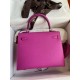 Hermes Kelly Sellier 25 Handmade Bag In Magnolia Epsom Calfskin