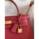 Hermes Kelly Sellier 32 Handmade Bag In Red Epsom Calfskin