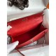 Hermes Kelly Pochette Handmade Bag In Red Ostrich Leather