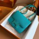 Hermes Constance Enamel 18 Handmade Bag In Blue Paon Epsom Calfskin