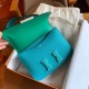 Hermes Constance Enamel 18 Handmade Bag In Blue Paon Epsom Calfskin