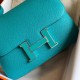 Hermes Constance Enamel 18 Handmade Bag In Blue Paon Epsom Calfskin