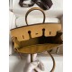 Hermes Birkin 25 Retourne Handmade Bag In Biscuit Clemence Leather