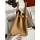 Hermes Birkin 30 Retourne Handmade Bag In Chai Clemence Leather