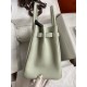 Hermes Birkin 30 Retourne Handmade Bag In Gris Neve Clemence Leather