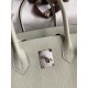 Hermes Birkin 30 Retourne Handmade Bag In Gris Neve Clemence Leather