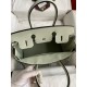 Hermes Birkin 30 Retourne Handmade Bag In Gris Neve Clemence Leather