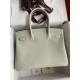 Hermes Birkin 30 Retourne Handmade Bag In Gris Neve Clemence Leather