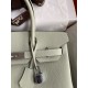 Hermes Birkin 30 Retourne Handmade Bag In Gris Neve Clemence Leather