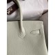 Hermes Birkin 30 Retourne Handmade Bag In Gris Neve Clemence Leather