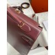 Hermes Kelly Sellier 35 Handmade Bag In Bordeaux Box Calfskin