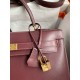 Hermes Kelly Sellier 35 Handmade Bag In Bordeaux Box Calfskin