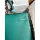 Hermes Kelly Sellier 35 Handmade Bag In Malachite Epsom Calfskin