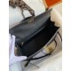 Hermes Kelly Sellier 35 Handmade Bag In Black Epsom Calfskin