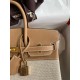 Hermes Birkin 25 Handmade Bag In Toile & Chai Epsom Leather