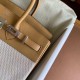 Hermes Birkin 25 Handmade Bag In Toile & Biscuit Swift Leather