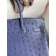 Hermes Birkin 30 Retourne Handmade Bag In Blue Iris Ostrich Leather