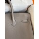 Hermes Birkin 35 Retourne Handmade Bag In Gris Asphalt Clemence Leather