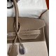 Hermes Birkin 35 Handmade Bag In Toile & Taupe Clemence Leather