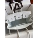 Hermes Birkin 35 Handmade Bag In Toile & White Clemence Leather