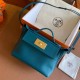 Hermes 24/24 Mini 21 Handmade Bag in Vert Bosphore Evercolor Leather