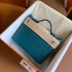 Hermes 24/24 Mini 21 Handmade Bag in Vert Bosphore Evercolor Leather