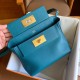 Hermes 24/24 Mini 21 Handmade Bag in Vert Bosphore Evercolor Leather