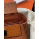 Hermes 24/24 Mini 21 Touch Bag in Gold Evercolor and Ostrich Leather