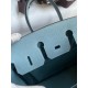 Hermes Birkin 25 Retourne Handmade Bag In Ciel Clemence Leather