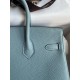 Hermes Birkin 25 Retourne Handmade Bag In Ciel Clemence Leather