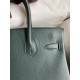 Hermes Birkin 30 Retourne Handmade Bag In Vert Cypres Chevre Mysore Leather