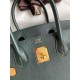 Hermes Birkin 30 Retourne Handmade Bag In Vert Cypres Chevre Mysore Leather