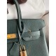 Hermes Birkin 30 Retourne Handmade Bag In Vert Cypres Chevre Mysore Leather