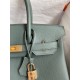 Hermes Birkin 30 Retourne Handmade Bag In Vert Amande Clemence Leather