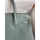 Hermes Birkin 30 Retourne Handmade Bag In Vert Amande Clemence Leather