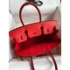 Hermes Birkin 30 Retourne Handmade Bag In Red Ostrich Leather