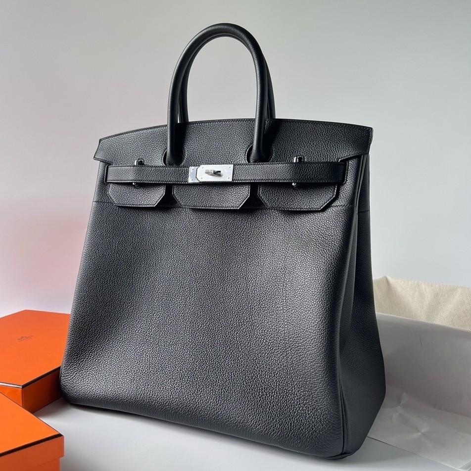 Hermes HAC Birkin 40 Handmade Bag in Black Clemence Leather