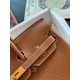 Hermes Birkin 25 Retourne Handmade Bag in Gold Togo Leather