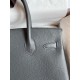 Hermes Birkin 30 Retourne Handmade Bag In Ardoise Clemence Leather