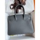 Hermes Birkin 30 Retourne Handmade Bag In Ardoise Clemence Leather