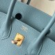 Hermes Birkin 30 Retourne Handmade Bag In Ciel Clemence Leather