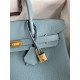 Hermes Birkin 30 Retourne Handmade Bag In Ciel Clemence Leather