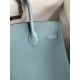 Hermes Birkin 30 Retourne Handmade Bag In Ciel Clemence Leather