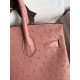 Hermes Birkin 30 Retourne Handmade Bag In Terre Cuite Ostrich Leather